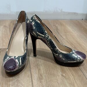 Calvin Klein Snakeskin Heels - Purple, Dark Grey & Black